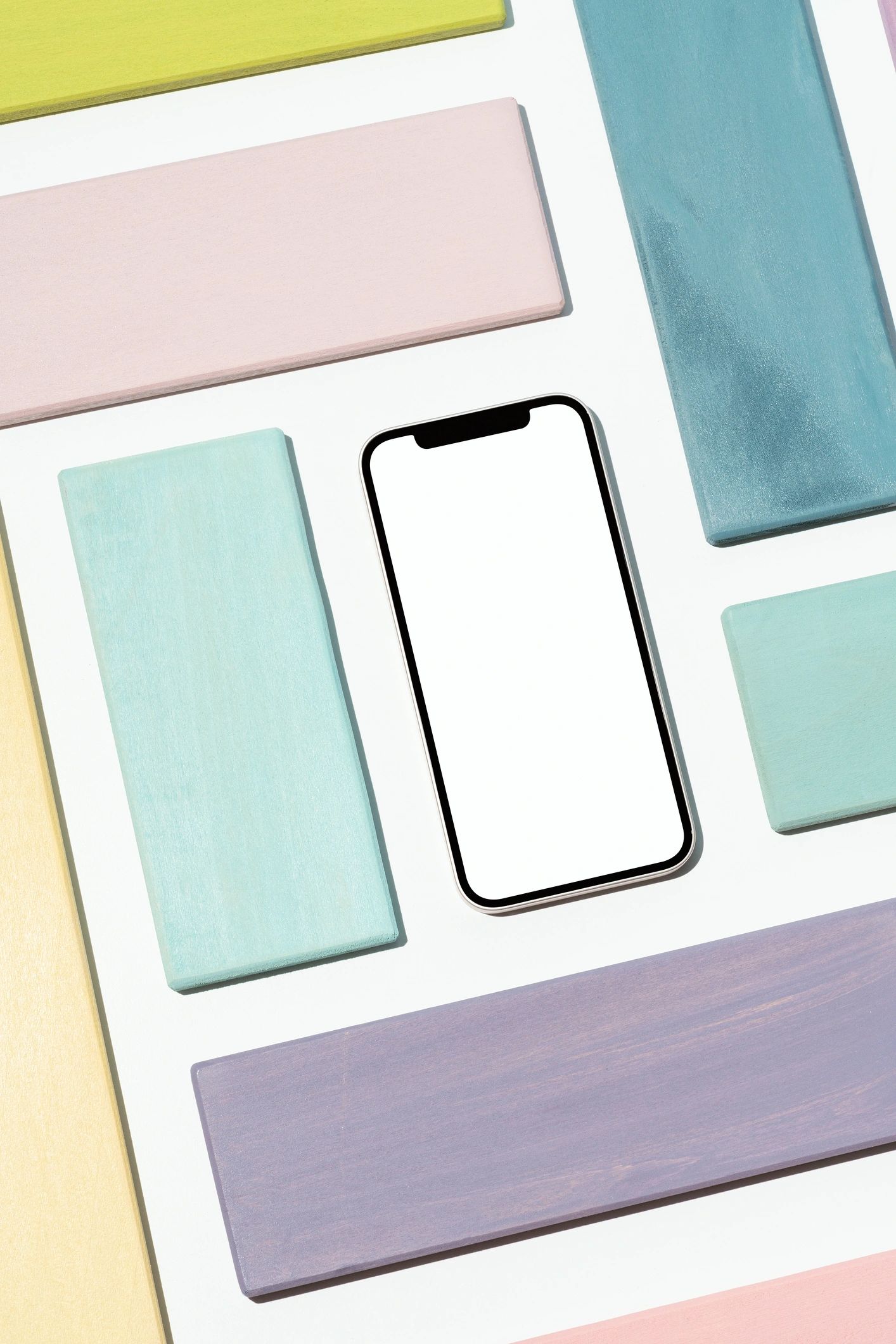 Canva social media kit cover mockup: smartphone with pastel accents and space for grid tiles.